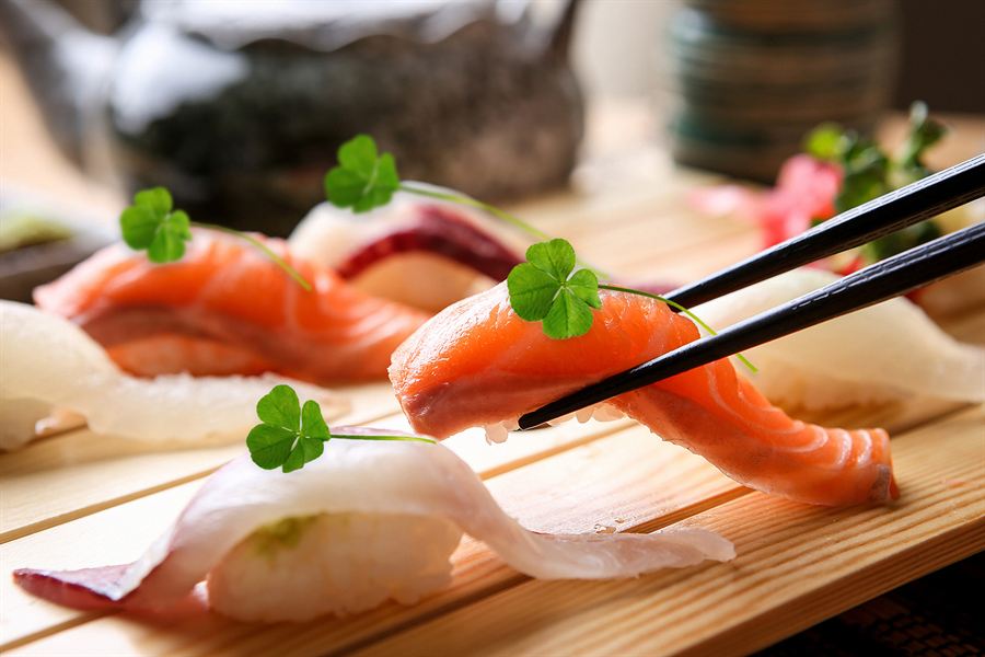 Fine dining plating with four-leaf clover